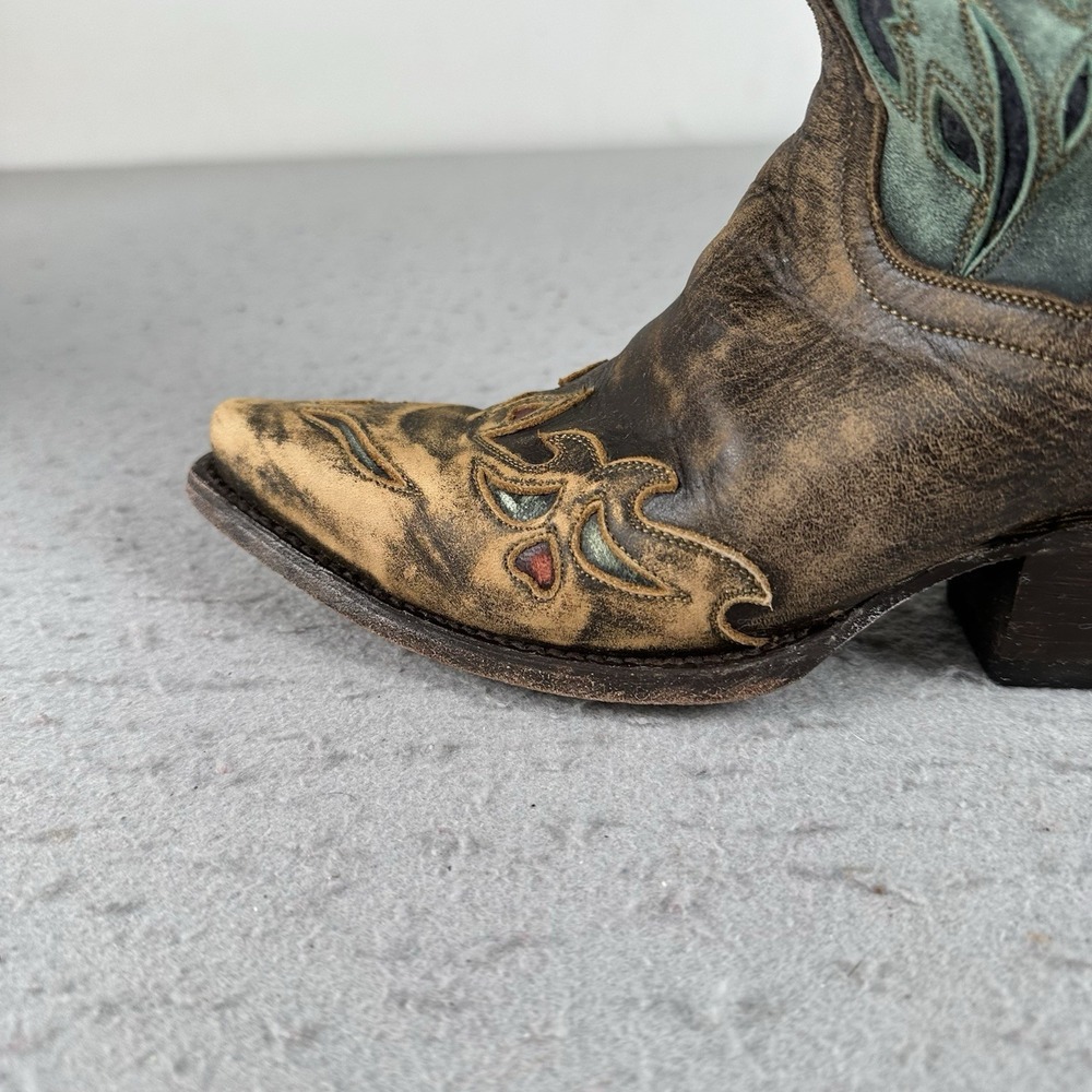 Vtg Dan Post Bluebird Snip Toe Women's 6.5M Leather Western Cowboy Boots DP3544 - Picture 9 of 16